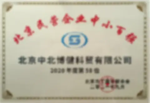 北京民营企业中小百强(2020 年度第 58 位)